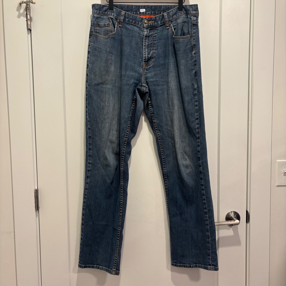 Faconnable Mens Straight Leg Blue Denim Jeans Size 36 R Medium Wash